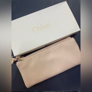 Chloe perfume blush pink double side cosmetic bag